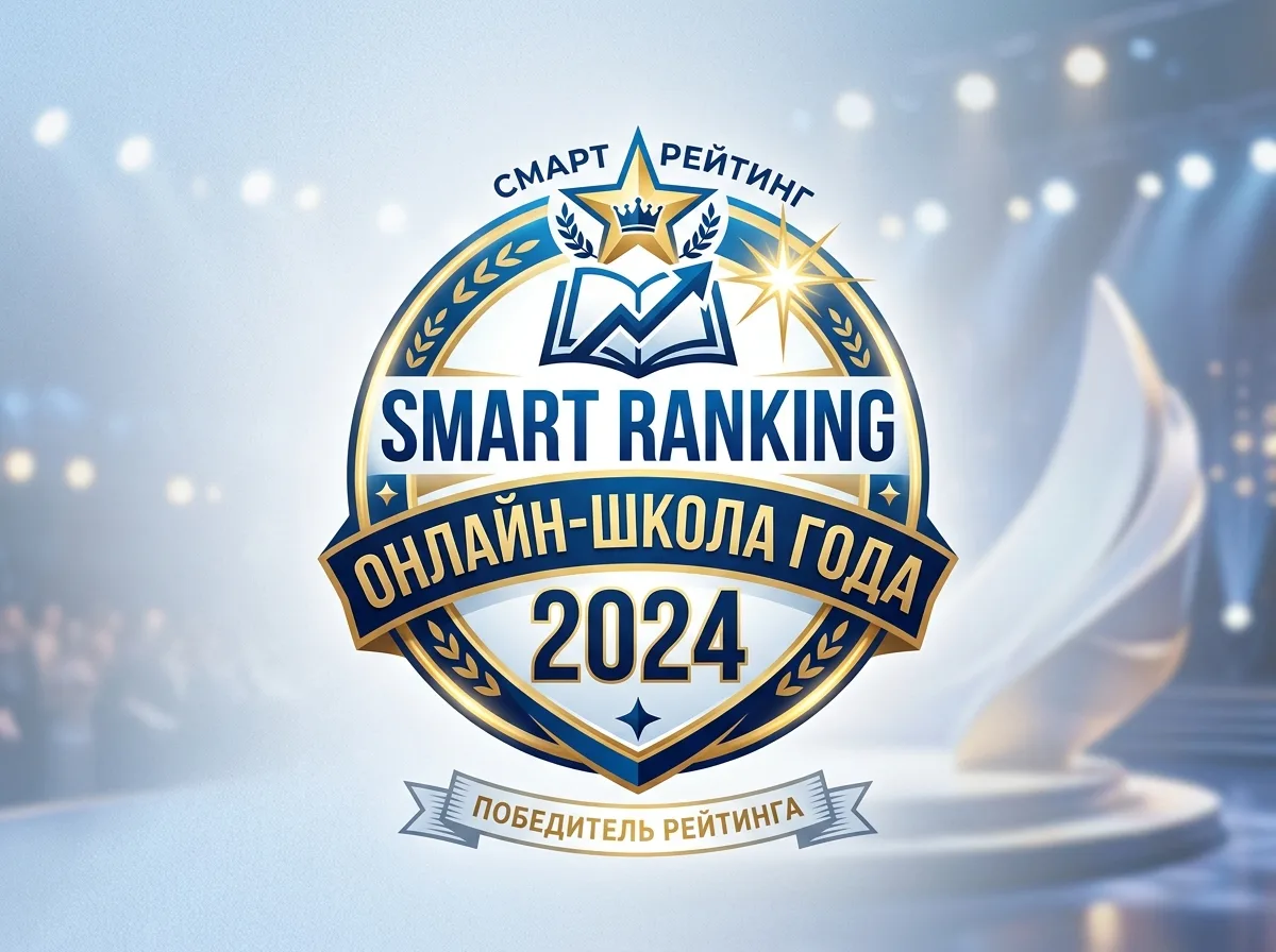 Логотип рейтинга Smart Ranking — онлайн-школа года 2024
